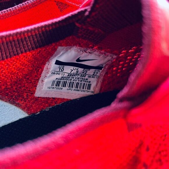 Nike Air VaporMax Moc 2 iD factory custom Red LaceLess Women's 10 US 42 EUR - Picture 6 of 9